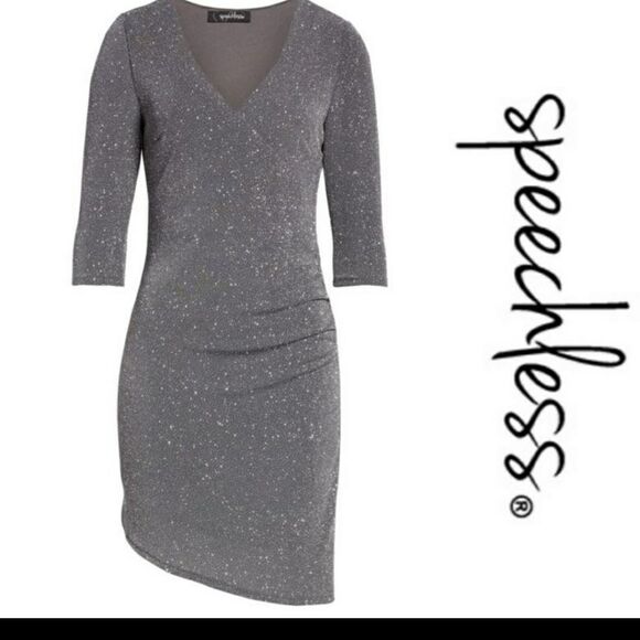 Silver Sparkly Holiday Dress New - Picture 1 of 5